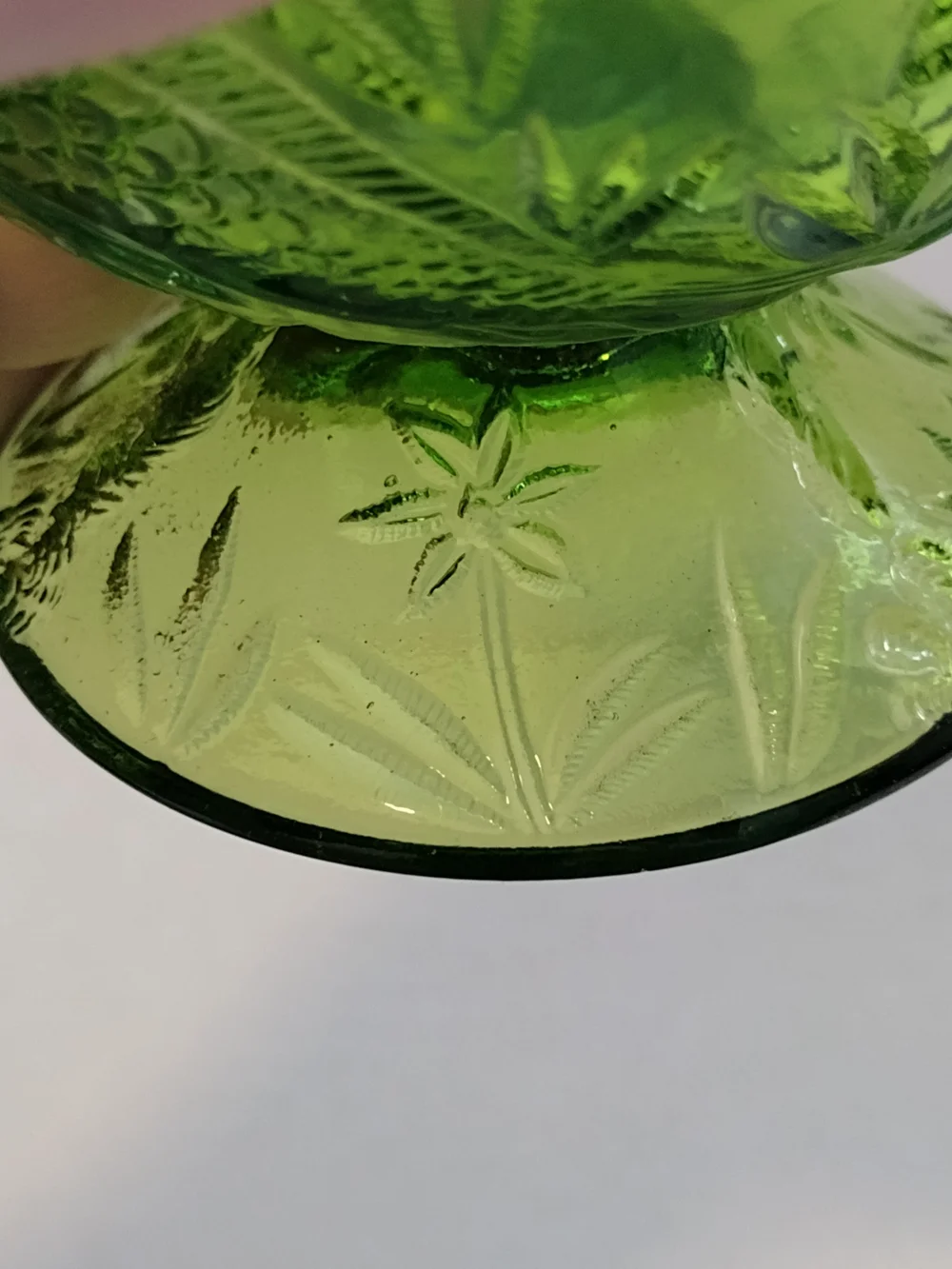 Indiana Glass Green Pressed Glass Compote